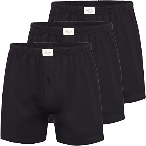 3 Stück Phil & Co Jersey Shorts Boxershorts Pant Unterhosen Herren große Größen schwarz oder blau M - 5XL, Grösse:L, Farbe:schwarz von Phil & Co. Berlin