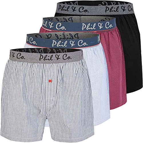 4 Phil & Co Webboxer Basis Herren American Boxer Boxershorts kariert oder Druck, Grösse:XL, Präzise Farbe:Design 1 von Phil & Co. Berlin