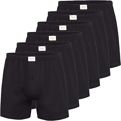 6 Stück Phil & Co Jersey Shorts Boxershorts Pant Unterhosen Herren große Größen schwarz oder blau M - 5XL, Grösse:3XL, Farbe:schwarz von Phil & Co. Berlin