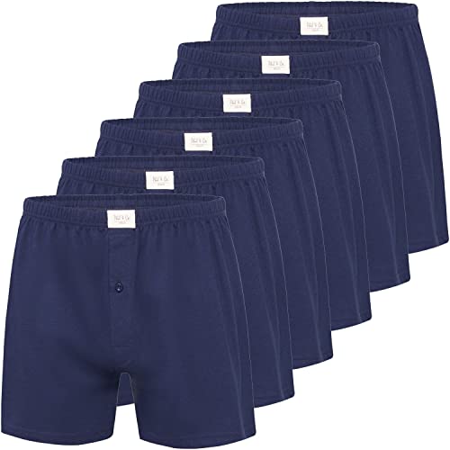 6 Stück Phil & Co Jersey Shorts Boxershorts Pant Unterhosen Herren große Größen schwarz oder blau M - 5XL, Grösse:4XL, Farbe:blau von Phil & Co. Berlin
