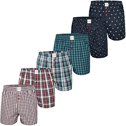 Herren Boxer Multipack Classic Checks Baumwolle Boxershorts gewebt Web Webboxer Unterhosen Phil & Co. - Mix10 - M von Phil & Co. Berlin