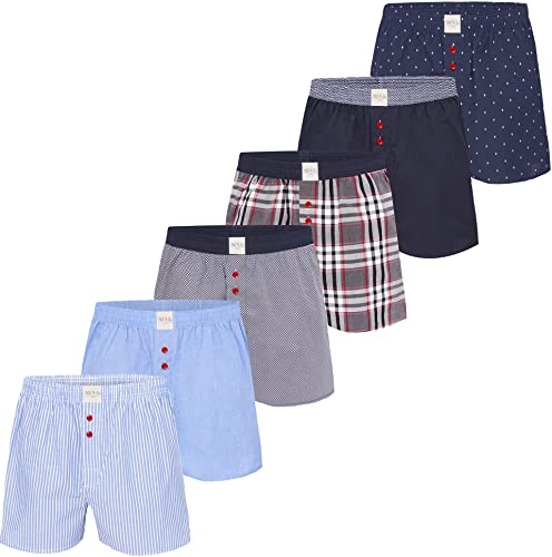 Herren Boxer Multipack Classic Checks Baumwolle Boxershorts gewebt Web Webboxer Unterhosen Phil & Co. - Mix13 - M von Phil & Co. Berlin