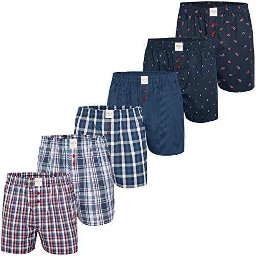 Herren Boxer Multipack Classic Checks Baumwolle Boxershorts gewebt Web Webboxer Unterhosen Phil & Co. - Mix8 - L von Phil & Co. Berlin