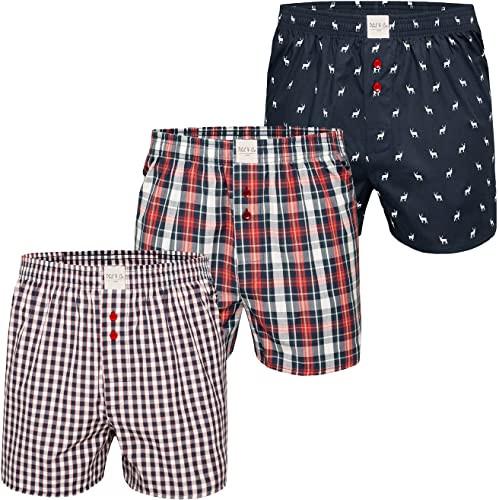 Herren Boxer Multipack Classic Checks Baumwolle Boxershorts gewebt Web Webboxer Unterhosen Phil & Co. - Set6-4XL von Phil & Co. Berlin