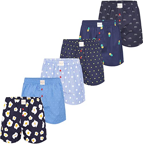 Herren Boxer Multipack Motive Prints Baumwolle Boxershorts gewebt Web Webboxer Unterhosen Phil & Co. - Set 4 - M von Phil & Co. Berlin