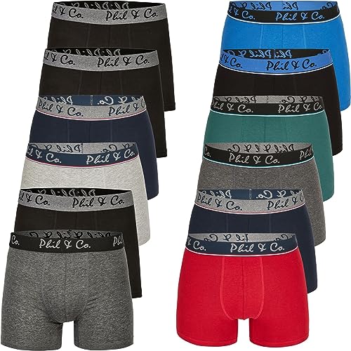 Phil & Co. Berlin 12 Pack Jersey Boxershorts Trunk Short Pant Farbwahl, Farbe:Design 02, Grösse:L von Phil & Co. Berlin