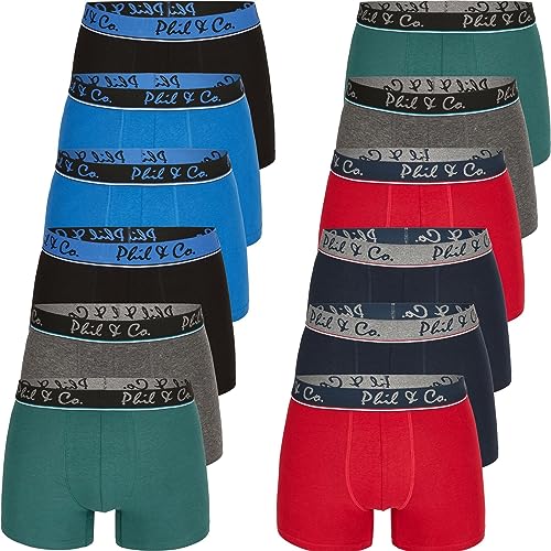 Phil & Co. Berlin 12 Pack Jersey Boxershorts Trunk Short Pant Farbwahl, Farbe:Design 06, Grösse:L von Phil & Co. Berlin