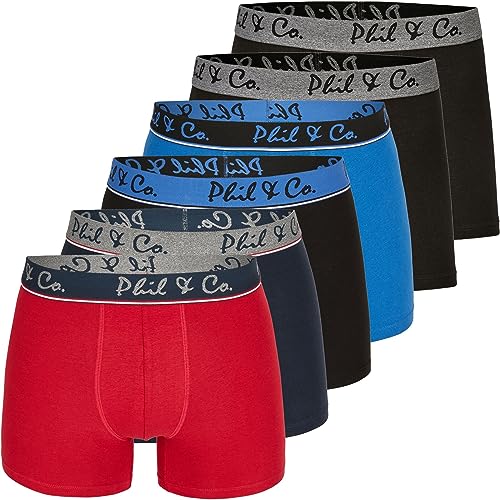Phil & Co. Berlin 6er Pack Jersey Boxershorts Trunk Short Pant Farbwahl, Farbe:Design 13, Grösse:XL von Phil & Co. Berlin