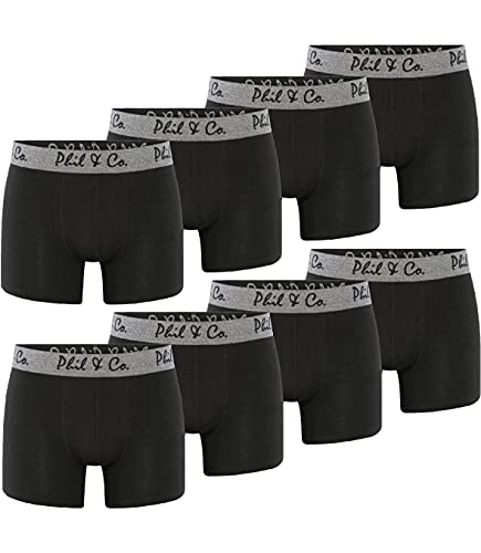 Phil & Co. Berlin 8er Pack Herren Unterhosen Boxershorts Retropants Trunks Boxershorts aus Baumwolle Retroshorts Boxer Schwarz Größe XL Schwarz Größe 3XL von Phil & Co. Berlin