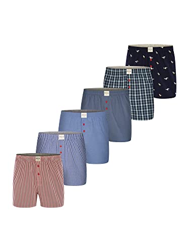 Phil & Co. Berlin Herren Boxer 6-Pack Sets Boxershorts Unterwäsche Unterhose Baumwolle Shorts Webboxer - Classics - Größe L von Phil & Co. Berlin