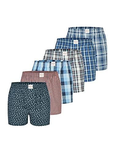 Phil & Co. Berlin Herren Boxer Boxershorts Unterwäsche Unterhose Baumwolle Shorts Webboxer 6-Pack Classics - Mehrfarbig - Größe XL von Phil & Co. Berlin