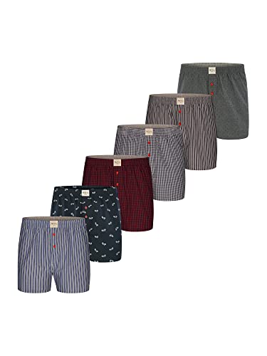 Phil & Co. Berlin Herren Boxer Boxershorts Unterwäsche Unterhose Baumwolle Shorts Webboxer 6-Pack Sets - Classics - Größe L von Phil & Co. Berlin