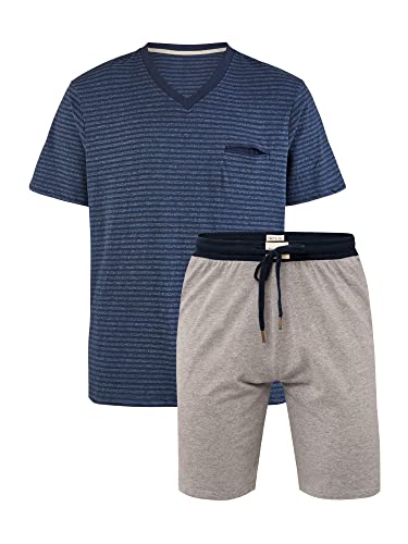 Phil & Co. Berlin Herren Pyjama 1-Pack Shorty - gestreift-grau - Größe L von Phil & Co. Berlin