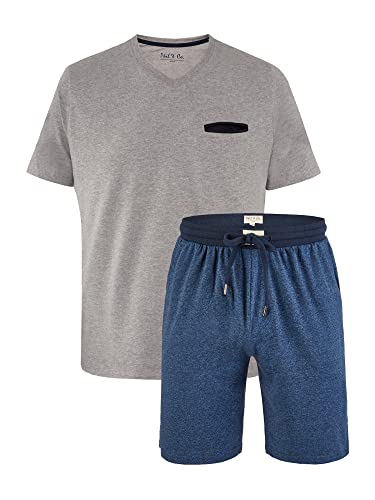 Phil & Co. Berlin Herren Pyjama 1-Pack Shorty - grau-Navy - Größe XL von Phil & Co. Berlin