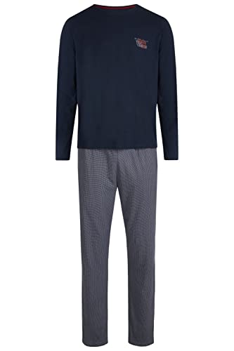 Phil & Co. Berlin Herren Pyjama Schlafanzug Rundhals Ausschnitt Sleepwear Homewear Langarm, Farbe:blau, Größe:M - 50 von Phil & Co. Berlin