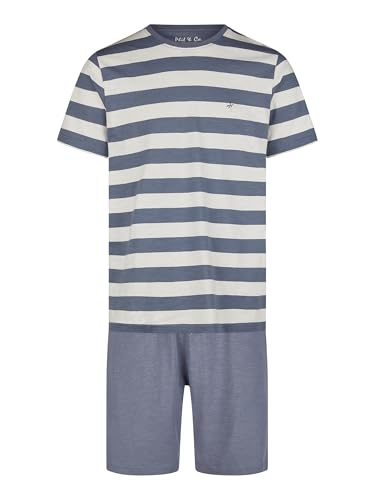 Phil & Co. Berlin Herren Pyjama Shorty - Streifen-slub - Größe L von Phil & Co. Berlin