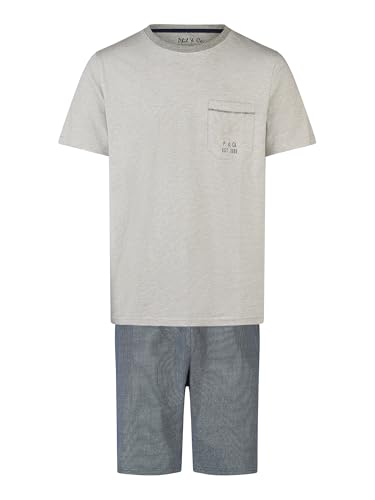 Phil & Co. Berlin Herren Pyjama Shorty - grau-Marine - Größe L von Phil & Co. Berlin