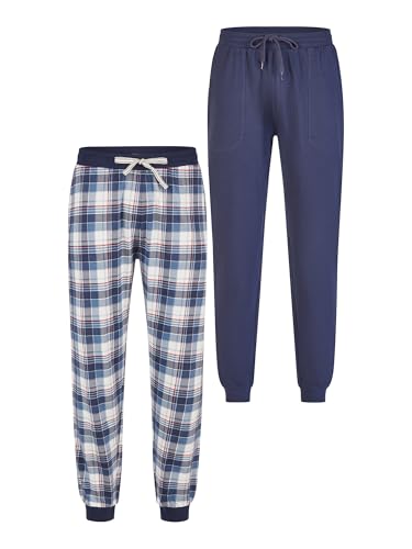 Phil & Co. Berlin Herren Pyjamahose 2-Pack Cozy Classics - kariert-marine - Größe XXL von Phil & Co. Berlin