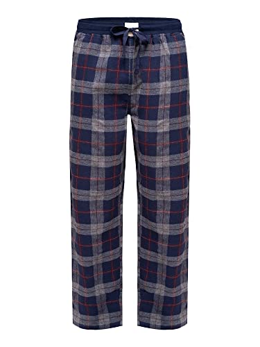 Phil & Co. Berlin Herren Pyjamahose Schlafanzug Schlafanzughose Loungewear Sleepwear Nachtwäsche Hose lang Baumwolle 1-Pack Flanell - Karo 1 - Größe M von Phil & Co. Berlin