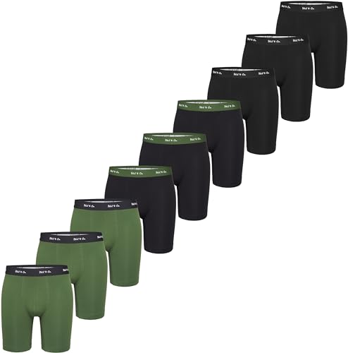 Phil & Co. Berlin Herren Retro Pants 9-Pack Jersey Long Boxer - Black+Green - Lange Boxershorts Unterhose Baumwolle Männer Größe M von Phil & Co. Berlin