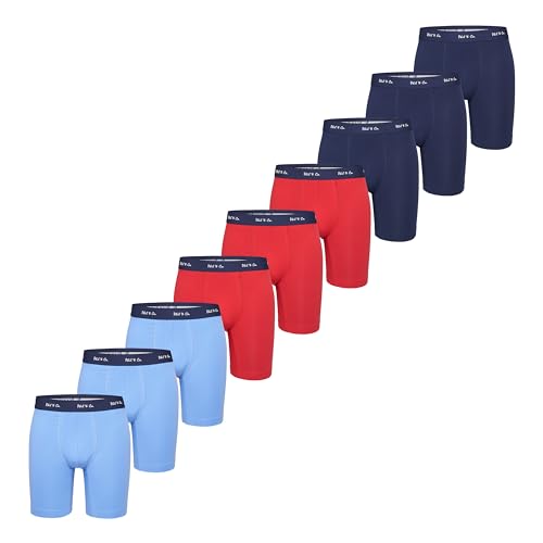 Phil & Co. Berlin Herren Retro Pants 9-Pack Jersey Long Boxer - red+Blue+Navy - Lange Boxershorts Unterhose Baumwolle Männer Größe XL von Phil & Co. Berlin