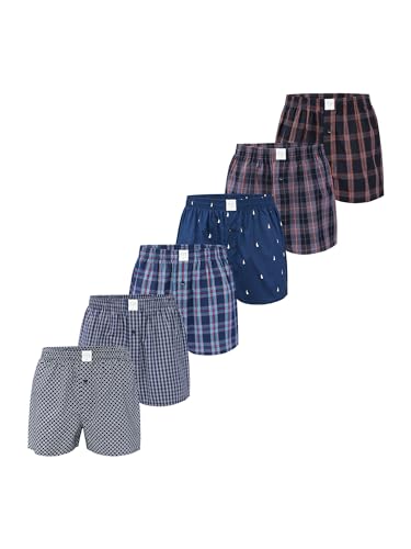 Phil & Co. Berlin MG-1 Herren Boxer 6-Pack Classics Baumwolle Muster kariert Mehrpack Unterhose Unterwäsche Männer - Set 2 - Größe XL von Phil & Co. Berlin