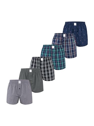 Phil & Co. Berlin MG-1 Herren Boxer 6-Pack Classics Baumwolle Muster kariert Mehrpack Unterhose Unterwäsche Männer - Set 3 - Größe XL von Phil & Co. Berlin