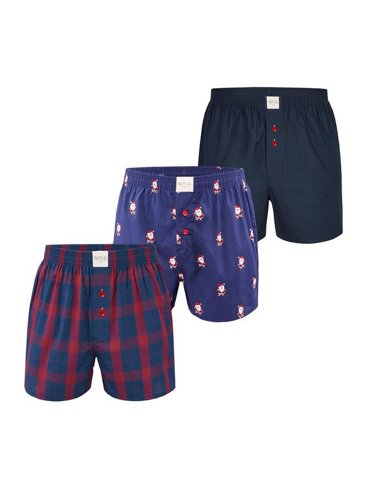 Phil & Co. Boxer Christmas Boxer 3er Pack (3-St) Unterhose Unterwäsche Boxershort von Phil & Co.