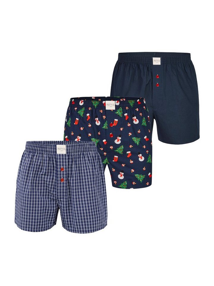 Phil & Co. Boxer Christmas Boxer 3er Pack (3-St) Unterhose Unterwäsche Boxershort von Phil & Co.