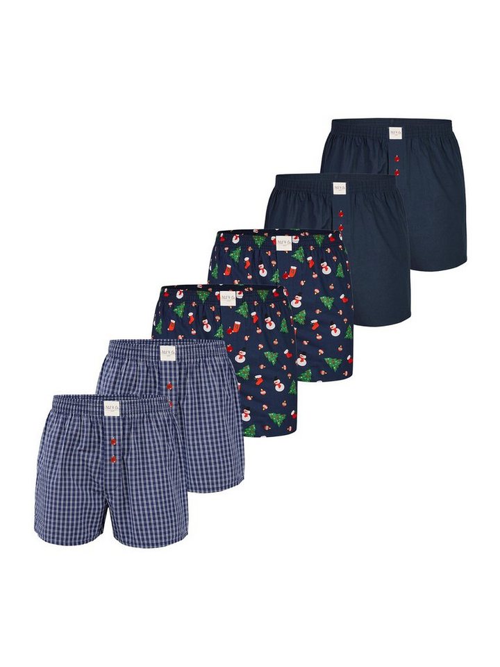 Phil & Co. Boxer Christmas Boxer 6er Pack (6-St) Unterhose Unterwäsche Boxershort von Phil & Co.