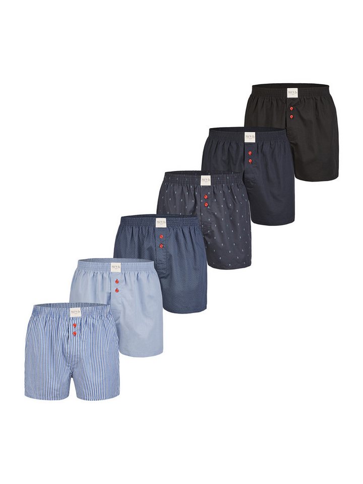 Phil & Co. Boxer Classic Sets (6-St) American Boxershorts Männer - weiter Schnitt von Phil & Co.