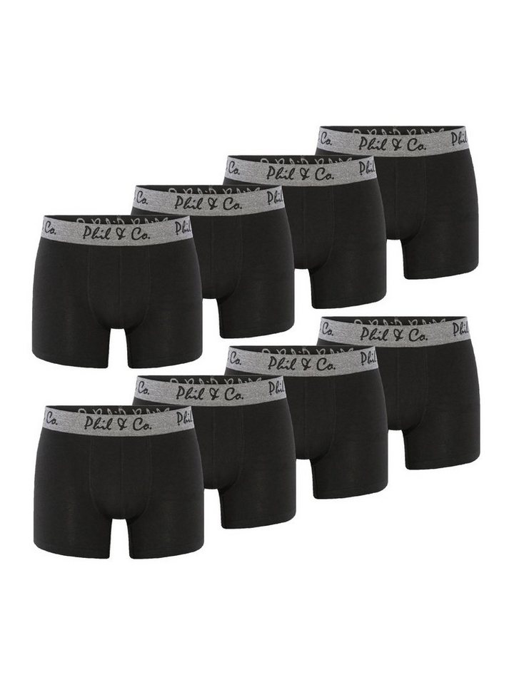 Phil & Co. Boxer Herren Männer Retroshorts Boxershorts Trunks (8-St) gedruckte Pflegehinweise Mehrpack von Phil & Co.