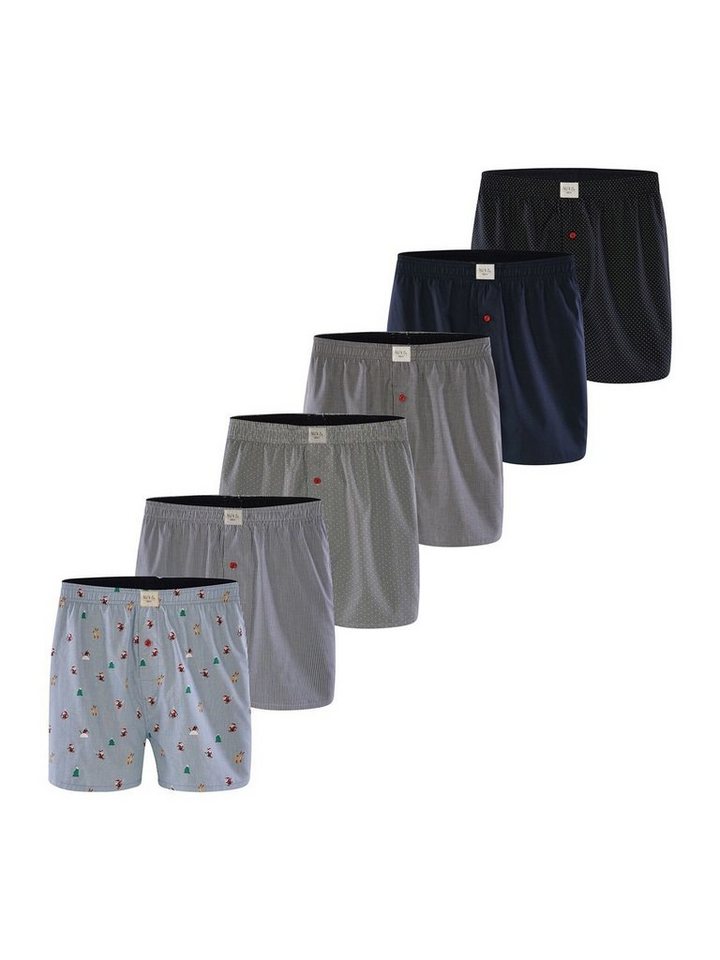 Phil & Co. Boxershorts 6er Pack Webboxer BASIS Herren american Boxer Boxershorts Shorts (6-St) von Phil & Co.