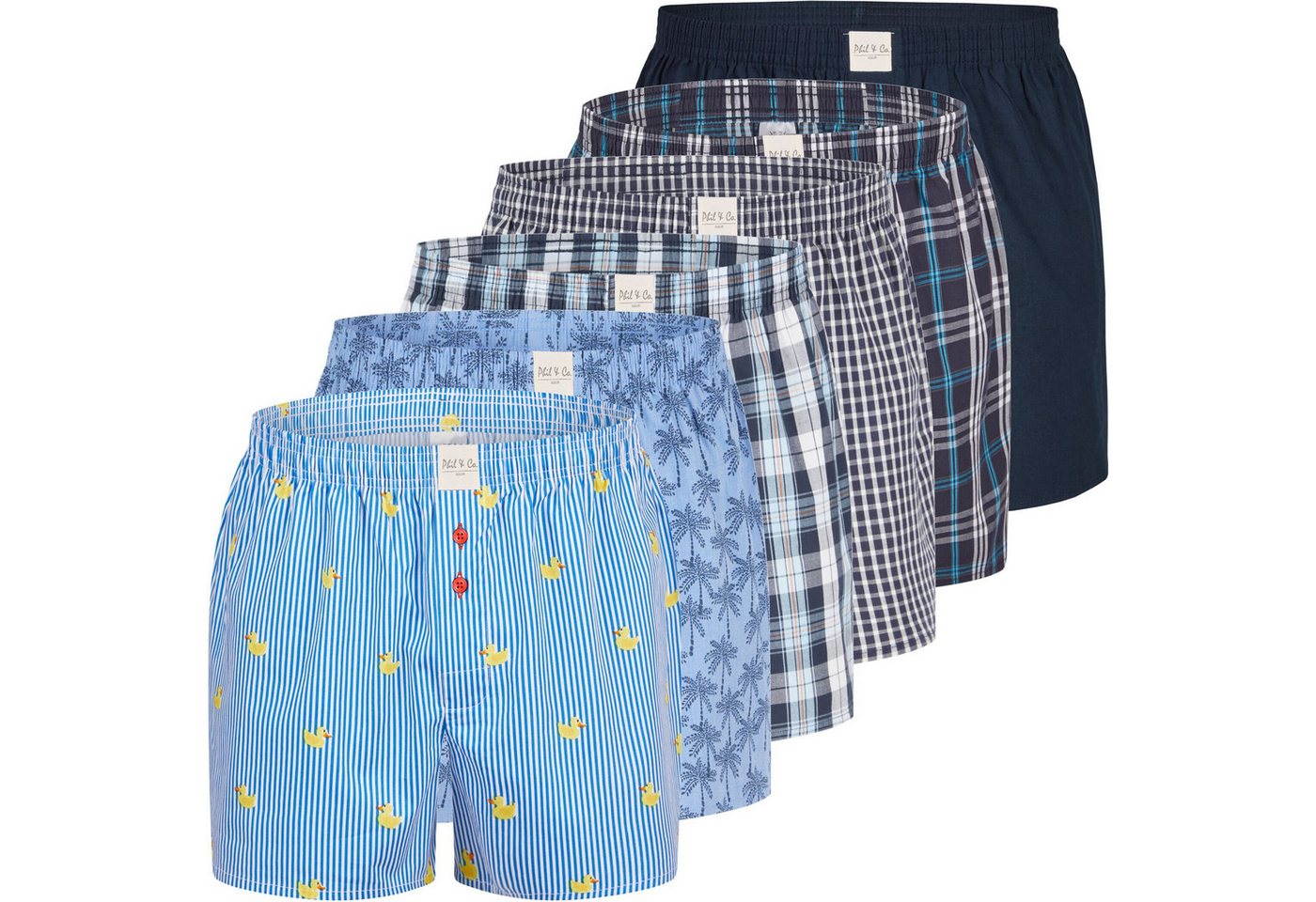 Phil & Co. Boxershorts 6 Phil & Co. Berlin Webboxer Herren american Boxer Boxershorts Shorts (1-St) von Phil & Co.