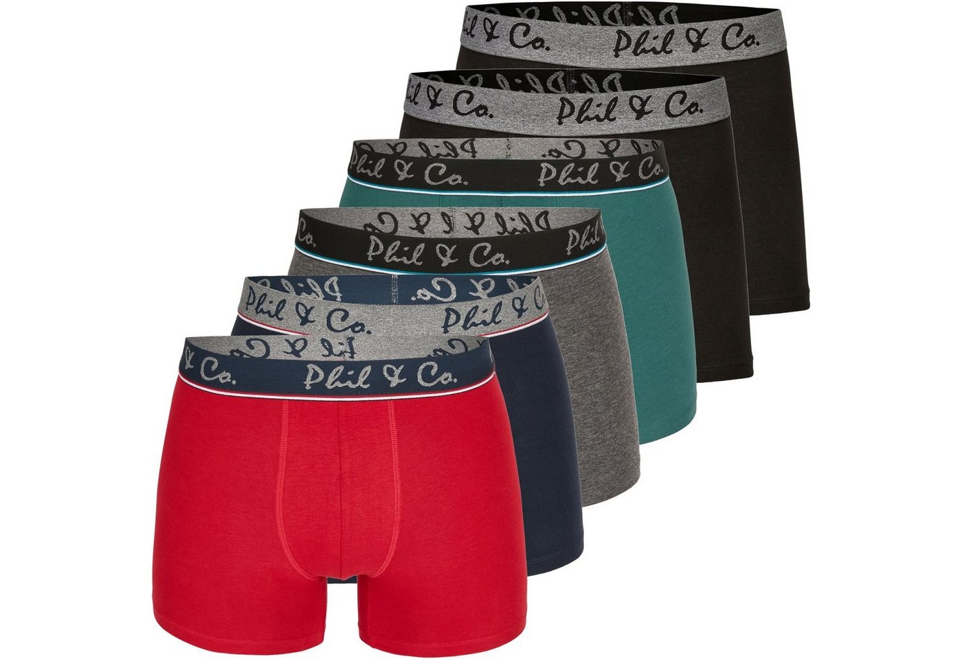 Phil & Co. Boxershorts 6er Pack Phil & Co Berlin Jersey Boxershorts Trunk Short Pant FARBWAHL (1-St) von Phil & Co.