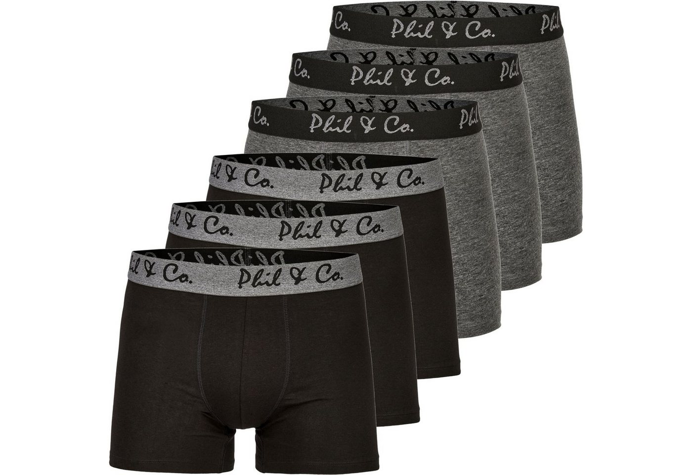 Phil & Co. Boxershorts 6er Pack Phil & Co Berlin Jersey Boxershorts Trunk Short Pant FARBWAHL (1-St) von Phil & Co.