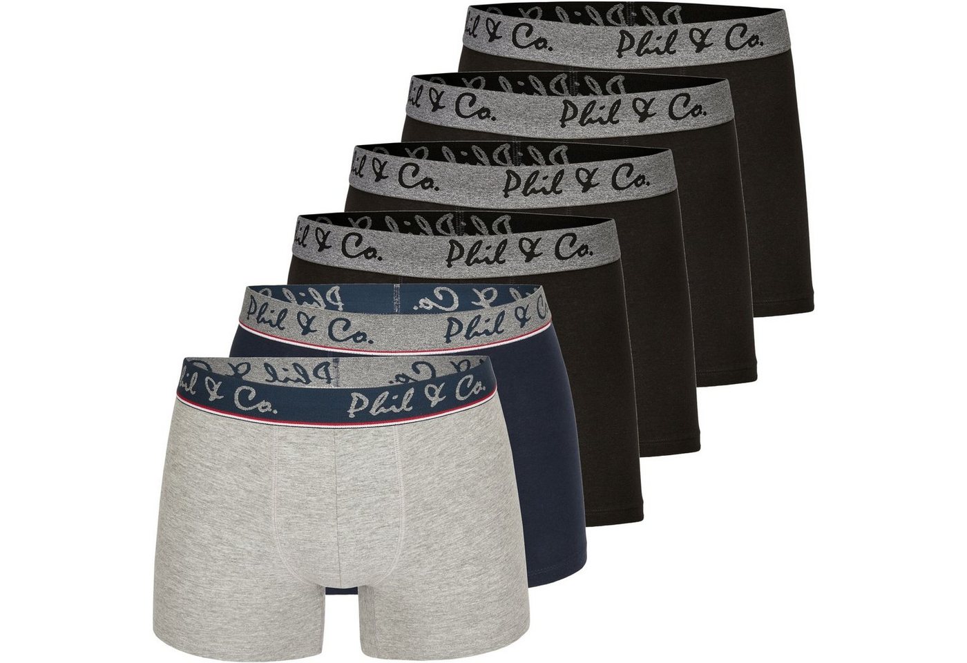 Phil & Co. Boxershorts 6er Pack Phil & Co Berlin Jersey Boxershorts Trunk Short Pant FARBWAHL (1-St) von Phil & Co.