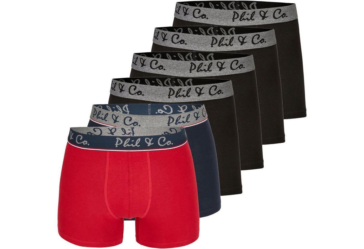 Phil & Co. Boxershorts 6er Pack Phil & Co Berlin Jersey Boxershorts Trunk Short Pant FARBWAHL (1-St) von Phil & Co.