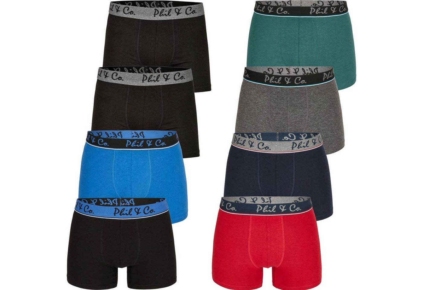 Phil & Co. Boxershorts 8er Pack Phil & Co Berlin Jersey Boxershorts Trunk Short Pant FARBWAHL (1-St) von Phil & Co.