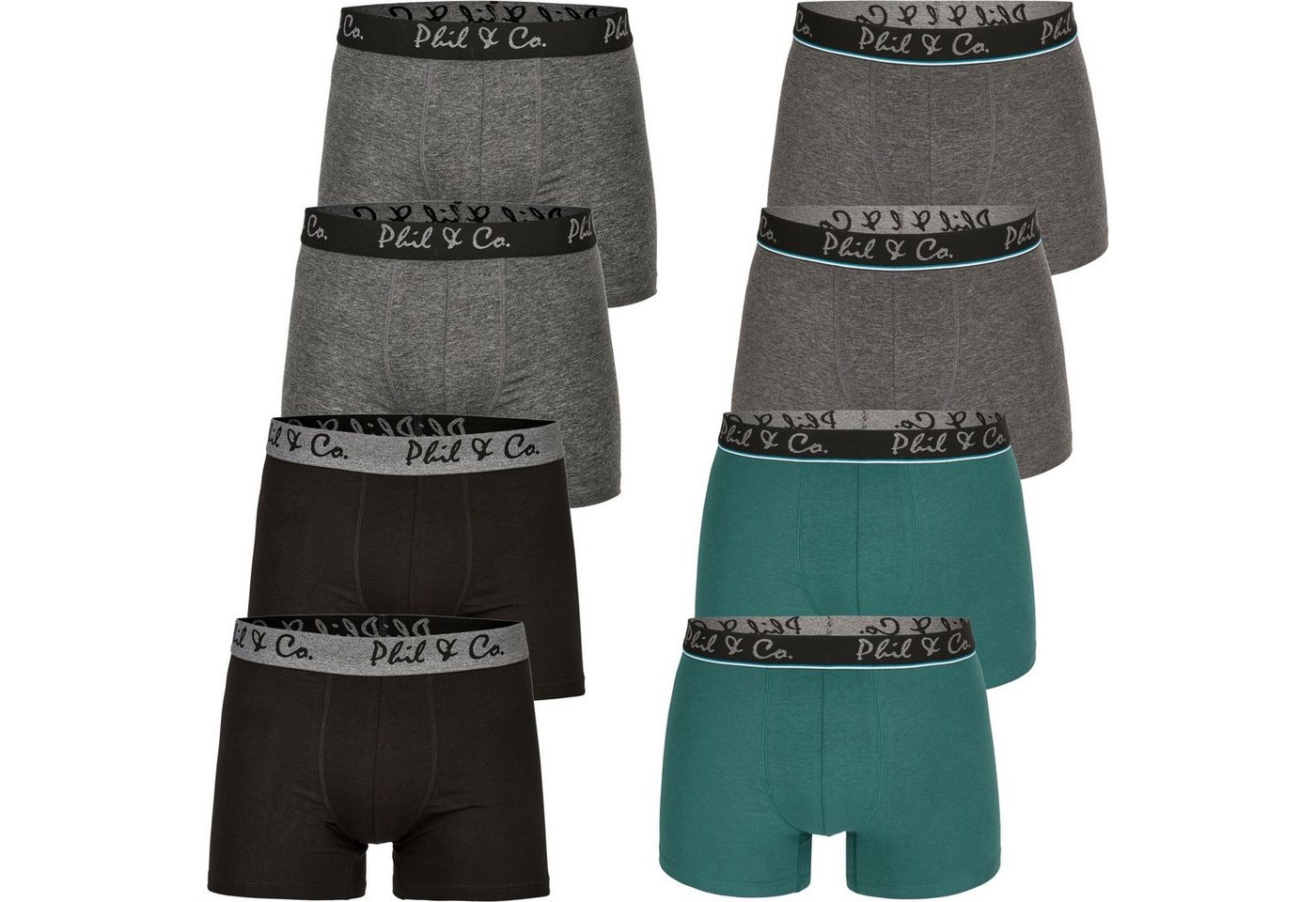 Phil & Co. Boxershorts 8er Pack Phil & Co Berlin Jersey Boxershorts Trunk Short Pant FARBWAHL (1-St) von Phil & Co.