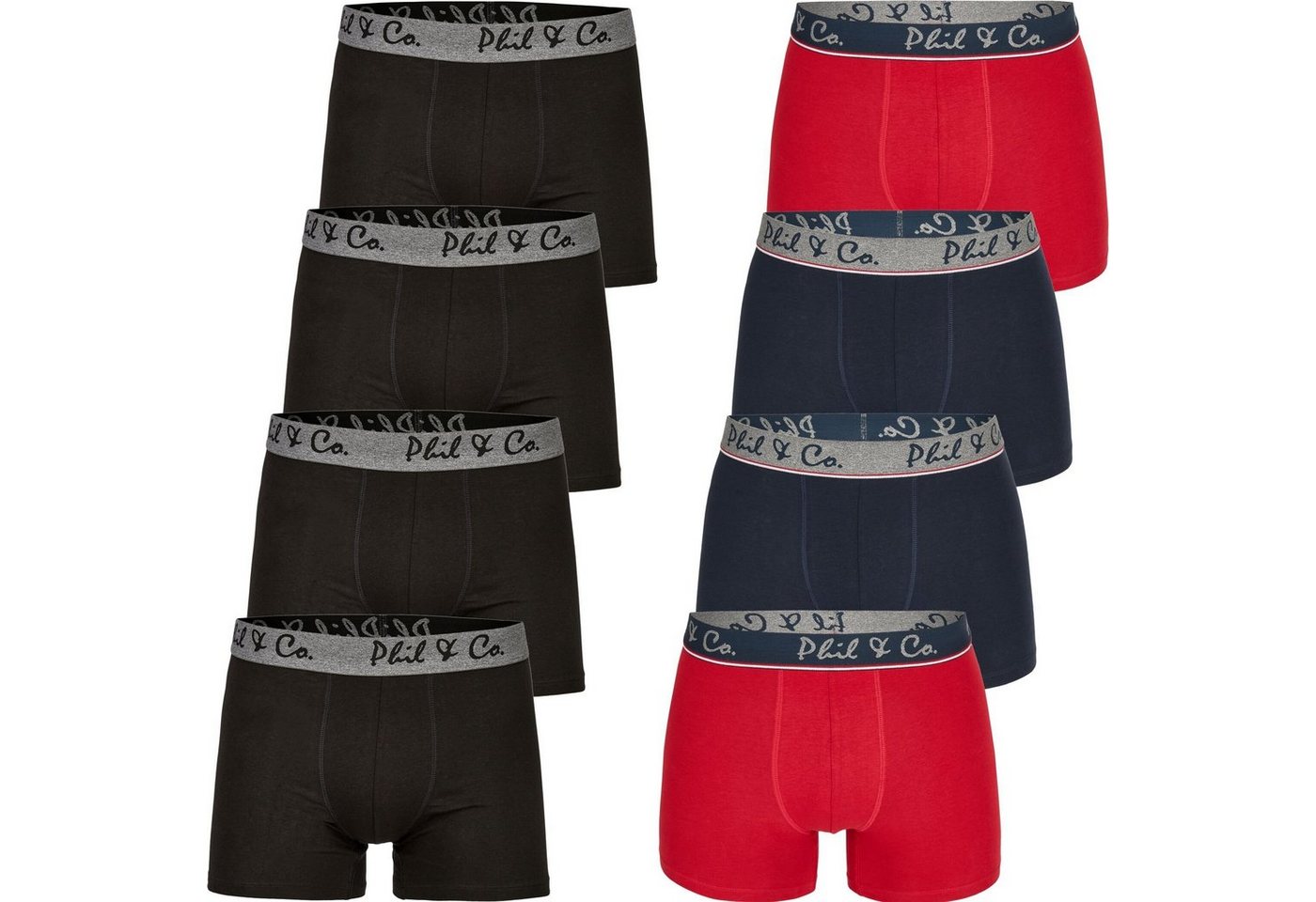 Phil & Co. Boxershorts 8er Pack Phil & Co Berlin Jersey Boxershorts Trunk Short Pant FARBWAHL (1-St) von Phil & Co.