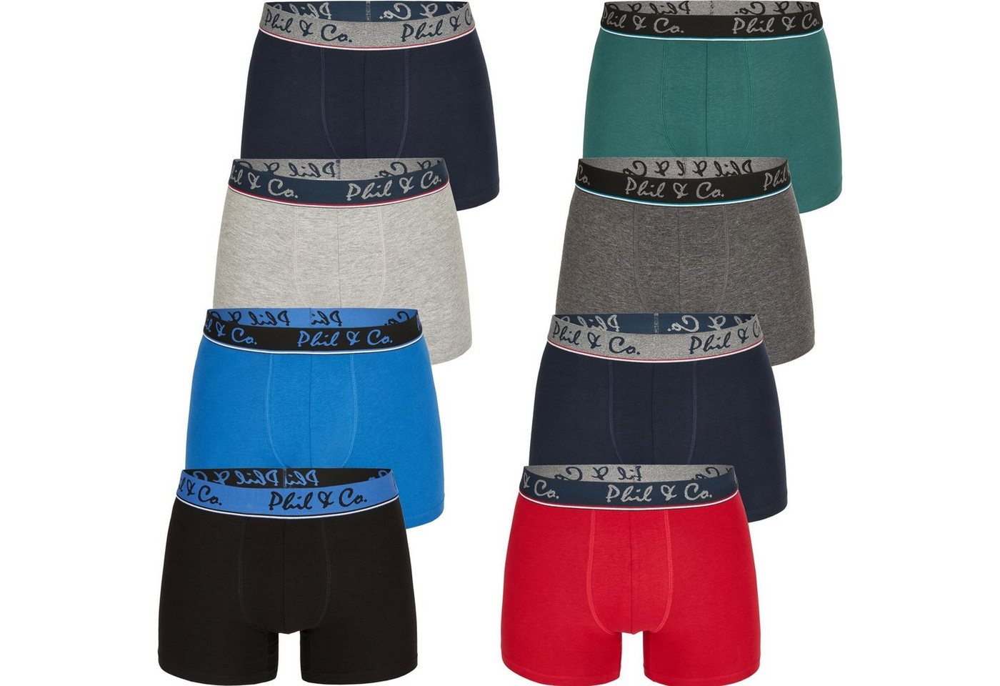 Phil & Co. Boxershorts PHIL & Co Berlin 8 Pack Herren Boxershort Jersey desortierter Farbmix (1-St) von Phil & Co.