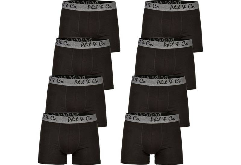 Phil & Co. Boxershorts PHIL & Co Berlin 8er Pack Herren Boxershorts Pants Trunk Unterhosen Jersey S - 4XL schwarz anthrazit grau (1-St) von Phil & Co.