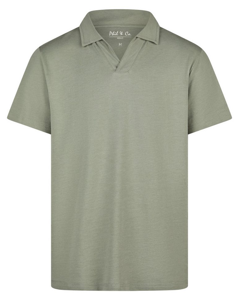 Phil & Co. Pyjamaoberteil Herre Pyjamashirt mit kurzem Arm und Polo Kragen (1-tlg) Basic von Phil & Co.
