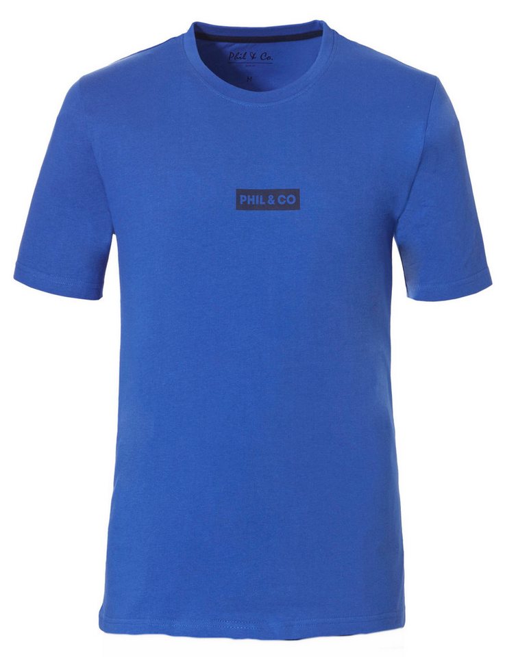 Phil & Co. Pyjamaoberteil Herren Pyjamashirt mit kurzem Arm (1-tlg) Baumwolle von Phil & Co.