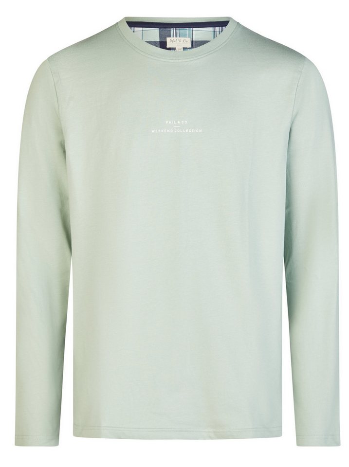 Phil & Co. Pyjamaoberteil Herren Pyjamashirt mit langem Arm (1-tlg) Baumwolle von Phil & Co.