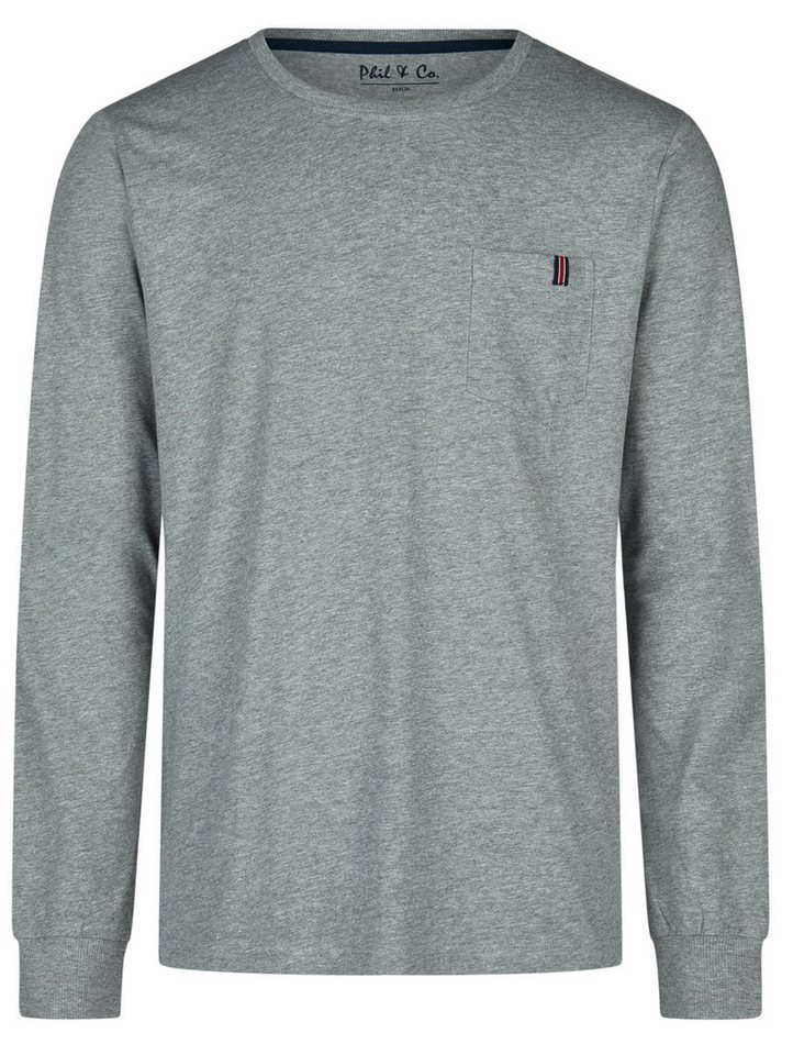 Phil & Co. Pyjamaoberteil Herren Pyjamashirt mit langem Arm (1-tlg) Bündchen von Phil & Co.