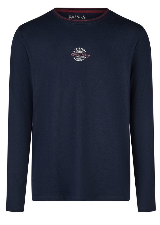 Phil & Co. Pyjamaoberteil Herren Pyjamashirt mit langem Arm (1-tlg) genial zu kombinieren von Phil & Co.