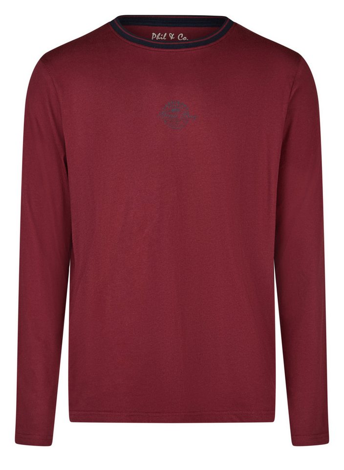 Phil & Co. Pyjamaoberteil Herren Pyjamashirt mit langem Arm (1-tlg) genial zu kombinieren von Phil & Co.
