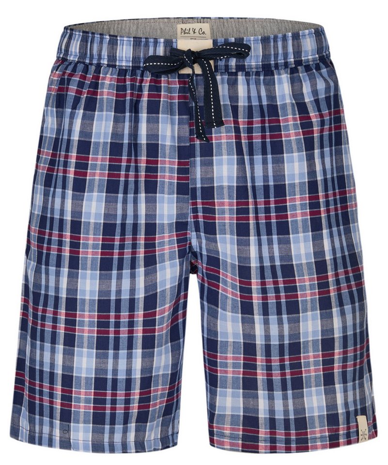 Phil & Co. Pyjamashorts Herren Pyjamahose kurz Web Qualität (1-tlg) Baumwolle von Phil & Co.